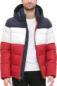 2025 Wholesale Custom Design Men's Winter Casual Windproof Hooded Canvas Puffer Jacket 100% Polyester - Product Image 4