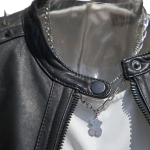 Vente en gros Veste de motard en cuir à col montant pour femmes de haute qualité fabrication professionnelle à la mode pour l'hiver - Product Image 5