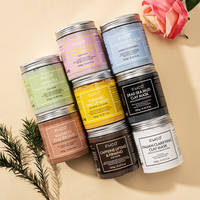 Masque facial en argile de boue de la mer Morte au curcuma et au thé vert en marque propre, nettoyage en profondeur, élimination des points noirs, minimisation des pores, soin de la peau