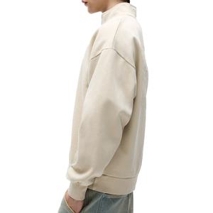 Sudaderas de Nuevo Diseño para Hombre, con Cierre de 1/4, Hombros Caídos, Logotipo Personalizado, Estilo Moderno Beige, Manga Larga - Product Image 5
