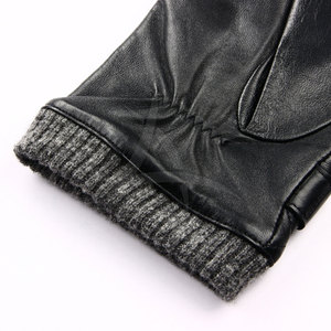 Guantes de cuero para hombre con pantalla táctil, guantes de vestir de dedo completo para invierno - Product Image 5
