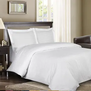 Sprei Semua Warna Desain Sederhana Seprai Pas Sarung Bantal Set Tempat Tidur untuk Hotel Keluarga Seprai Putih