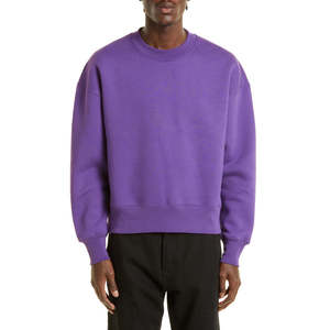 Unisex <b>Purple</b> Crewneck Sweatshirt Heavyweight Fleece Pullover Blank Streetwear Top Streetwear Sweat <b>shirt</b> For <b>Men</b> - Product Image 1