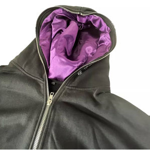 2024 más vendido personalizado 100% algodón polar sólido con capucha cremallera completa transpirable de talla grande Sudadera con capucha con para - Product Image 2