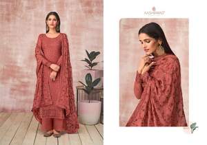 Présentation de la nouvelle collection de costumes salwar avec une belle couleur tissu georgette lourd belle broderie travail nouvelle couleur kurti - Product Image 5