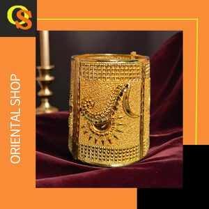 ชุดกำไลข้อมือสไตล์โบราณพร้อมชุดกำไลชุบทอง22K สำหรับผู้หญิงเครื่องประดับอัญมณีสไตล์โมเดิร์น - Product Image 3