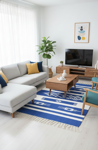 Alfombra Rectangular Floral Moderna, Tejida a Mano en Algodón, con Reverso Resistente, Lavable a Máquina, para Hogar, Camping y Ejercicio - Product Image 2