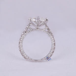 Anillo de boda de tendencia de corte redondo con diamantes cultivados en laboratorio de alta calidad de Plata de Ley 925 solitario único personalizado al por mayor para mujer - Product Image 5