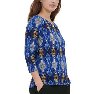 Top Blu da Donna Calvin Klein Taglia Extra Large con Maniche a 3/4 e Decorazioni - Product Image 3