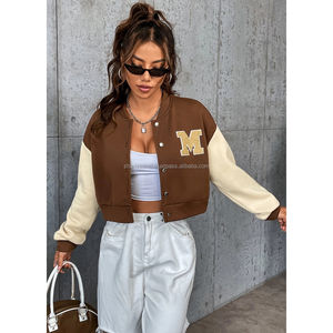 Veste en cuir véritable de haute qualité pour femme, style universitaire, en laine, élégante et tendance, pour l'hiver, taille XL, boutonnée, respirante - Product Image 1