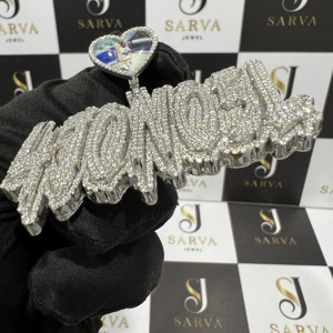 Colgantes y Dijes Finos, Letra Inicial Personalizada, Plata S925, Diamante Moissanita VVS, Colgante Hip Hop, Joyería Fina - Product Image 1