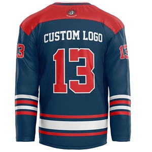 Ropa de equipo personalizada, camiseta de hockey sobre hielo de último diseño con números de apliques, ropa deportiva GSM 280, uniforme de hockey sobre hielo de portero - Product Image 3