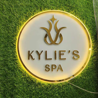 Logo d'entreprise en métal 3D personnalisé, acrylique blanc/transparent, étanche IP65, enseigne au néon rétroéclairée pour salons de beauté, salons de coiffure, entreprises
