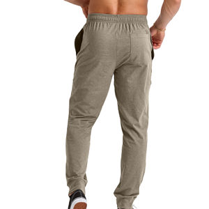 กางเกงสเวตเตอร์ผ้าฟลีซทรงพอดีตัวสำหรับผู้ชายกางเกงกีฬาลำลองทรงตรงมีเชือกรูดแบบใหม่ผ้าคอตตอน - Product Image 2