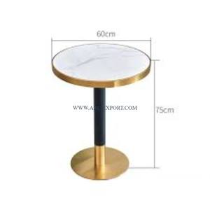 Merveilleuse conception Vintage or poli métal laiton Base marbre haut forme ronde maison décorative côté Table basse bas prix - Product Image 1
