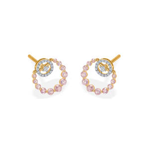 Pendientes Halo Rosette con Oro y Diamantes - Product Image 3