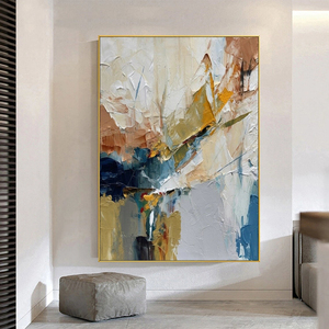 Peinture à l'huile peinte à la main, paysage sur toile, cadre en bois classique, décoration murale intérieure - Product Image 2