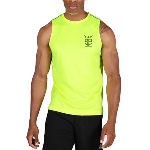 Camiseta sin mangas transpirable para hombre con diseño de logotipo personalizado para venta en línea al por mayor, ropa deportiva de color sólido para hombre. - Product Image 3