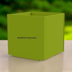 Maceta Moderna y Duradera de Hierro Cuadrada con Recubrimiento en Polvo Rosa, Maceta de Metal para Exteriores, Suministros de Jardinería Comerciales, Color Personalizado - Product Image 2