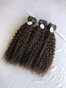 Qualité supérieure Vison cambodgien Temple indien Vierge 18 ''Couleur #2 Kinky Curly Colored Bundles Extensions Fournisseur donneur unique - Product Image 2