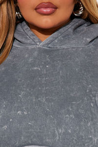 Sweat-shirt à capuche oversize pour femme, 100% coton, imprimé délavé, strass brodés, lavage à l'acide, tailles plus grandes - Product Image 2