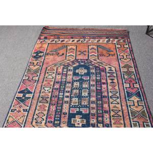 Vintage 2,7 X 11.3ft azul Rosa lana alfombra turca área grande rectángulo Patchwork látex para pasillo algas marinas abstractas para habitación - Product Image 3