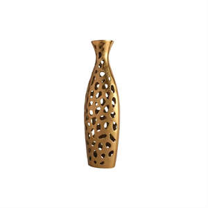 Vase perforé en aluminium plaqué or, très vendu, de qualité supérieure, moderne, pour la décoration de mariage et de la maison, vente en gros directe d'usine, meilleur prix - Product Image 6