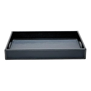 Proveedor mayorista de bandejas de cuero, fabricante de bandejas de madera para servir té y café, color gris - Product Image 1