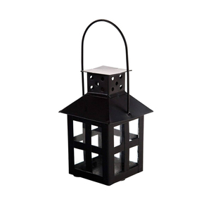 Elegant Black Metal Mini Decorative Candle Lanterns <b>Tealight</b> Candle <b>Holder</b> Pleasant Designed Solid Iron and Glass Lantern - Product Image 2