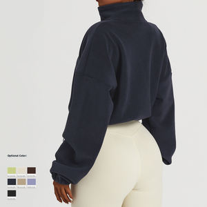 Veste de sport d'extérieur de qualité supérieure, pas chère, pour femmes, yoga, entraînement, fitness, gym, fine, en peluche, chaude, décontractée, grande taille, respirante, à boutons - Product Image 5
