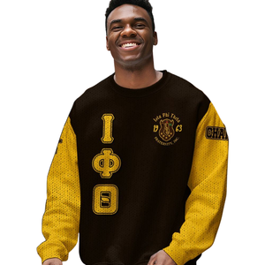 Iota Phi Theta vêtements grecs 1963 Chenille lettre pull en tricot acrylique pull fraternité hiver vêtements grecs - Product Image 4