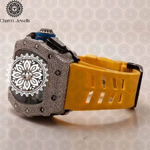 Charm Jewells Montre de luxe en acier inoxydable, boîtier carré de 40 mm, cadran analogique, bracelet en acier inoxydable, mouvement mécanique pour homme, date automatique - Product Image 4