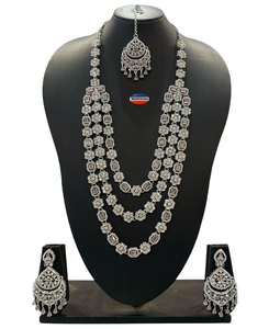 Conjunto de collar de diamantes americano multicapa tradicional para mujer, combinación perfecta para saris étnicos y trajes de boda - Product Image 2