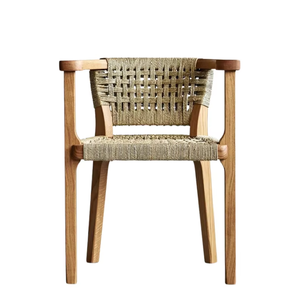 Sillón hecho a mano de teca con diseño de tejido de cuerda muebles elegantes para el hogar moderno espacio de trabajo interior Bar u hospitalidad Japón - Product Image 1