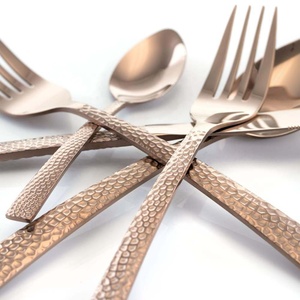 Wholesale Restaurant Luxury Rose Gold Polished Wedding <b>Set</b> Luxury Restaurant High Quality <b>Marble</b> Handle Cutlery <b>Set</b> - Product Image 2