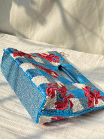 Tas Tote Kasual Nasional Berhias Manik-Manik Kepiting Buatan Tangan India Penuh untuk Wanita, Mewah, Pesta Malam, Fashion Modern, Alami, Kapasitas Besar