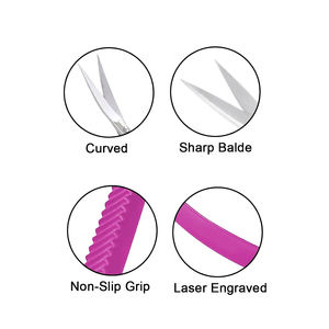 Micro tijeras de Color titanio rosa, Punta puntiaguda, acero inoxidable alemán, tijeras para cutículas de pestañas - Product Image 2