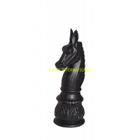 Ensemble de figurines d'échecs en forme de tête de cheval, statues décoratives modernes faites à la main, or, noir, blanc, argent, élégantes, pour la maison, le bureau