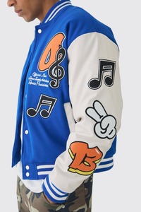 Fabricant de vêtements sur mesure OEM veste universitaire en chenille brodée de coupe surdimensionnée de couleur verte veste à manches en cuir marron pour hommes - Product Image 3