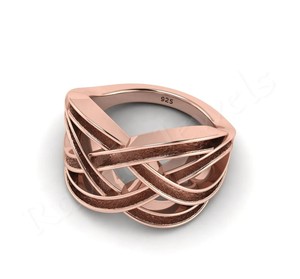 ขายส่งแหวนแบบกึ่งยึดแบบสร้างสรรค์เครื่องประดับชุบทองแบบบิดคุณภาพดีล่าสุดจากโรงงานผลิต - Product Image 6