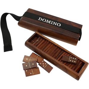 Juego de Dominó de Madera de Colores Personalizado al por Mayor, Dominó Doble Seis de Madera Colorida con Caja de Madera y 28 Piezas - Product Image 3