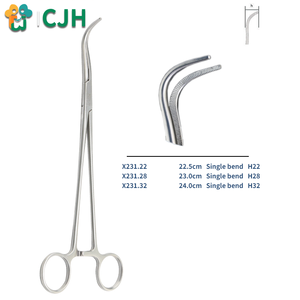 Pince aortique simple courbée en acier inoxydable médical réutilisable CJH, pince libre pour usage sur animaux de grande taille - Product Image 5