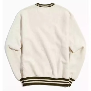 OEM Custom High Quality Men's Cotton Oversized Sweatshirt Striped Ribbed Collar Crewneck Embroidered Technique for Autumn - Product Image 2
