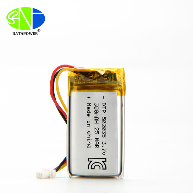 CE ROHS Certified OEM Pouch Model 502035 3.7V 300mah Semi-Solid State Li Polymer Battery 3.7V 300mah Lipo Battery 502035