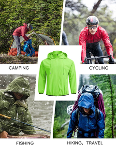 เสื้อกันฝนกันน้ำน้ำหนักเบาสำหรับผู้ชายเสื้อแจ็กเก็ตกันฝนกลางแจ้งบรรจุได้เดินทางเดินป่าขี่จักรยานวิ่ง-สำหรับผู้ใหญ่เด็ก - Product Image 5