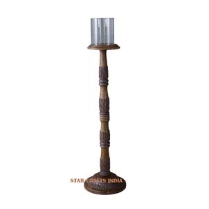 Bougeoir à cylindre en bois épais de meilleur créateur pour Noël Décor européen américain pour mariage Maison Table à manger carrée - Product Image 3