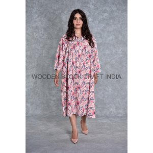 เดรสมิดิผ้าฝ้ายพิมพ์ลายดอกไม้หรูหราของผู้หญิงเสื้อคลุมลำลองทรงหลวมพิมพ์ลายดอกไม้สำหรับงานแต่งงานมีกระดุมสำหรับตกแต่ง - Product Image 6