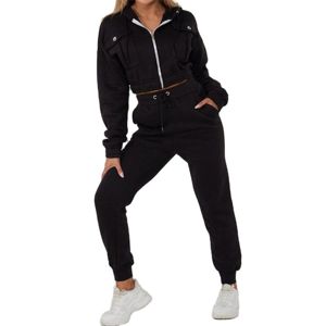 ชุดกีฬาสำหรับผู้หญิงชุดวอร์ม2ชิ้นมีฮู้ดซิปกันลมหลวมขาตรงโลโก้ตามสั่งสำหรับฤดูใบไม้ร่วงฤดูหนาว - Product Image 1