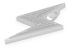 ขายดีที่สุดสำหรับทุกเพศจี้สายฟ้าประกายระยิบระยับแบบสองโทนที่ไม่ซ้ำกันสไตล์ฮิปฮอปชุบทองชิ้นสำหรับสวมใส่ในงานปาร์ตี้ - Product Image 6