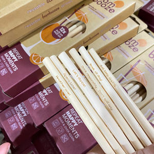 Customizable Eco-Friendly <b>Bamboo</b> <b>Straws</b> Disposable 6mm 8mm 12mm Diameter with Engraved Logo Made in Vietnam - Product Image 2